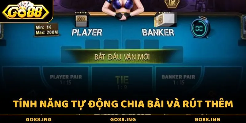 Hệ thống GO88 sẽ tự động chia bài và thực hiện quy tắc rút thêm